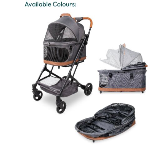 WonderFold P2 3-in-1 Pet Stroller Travel System-Pet Strollers-WonderFold- Silver Circle Pets