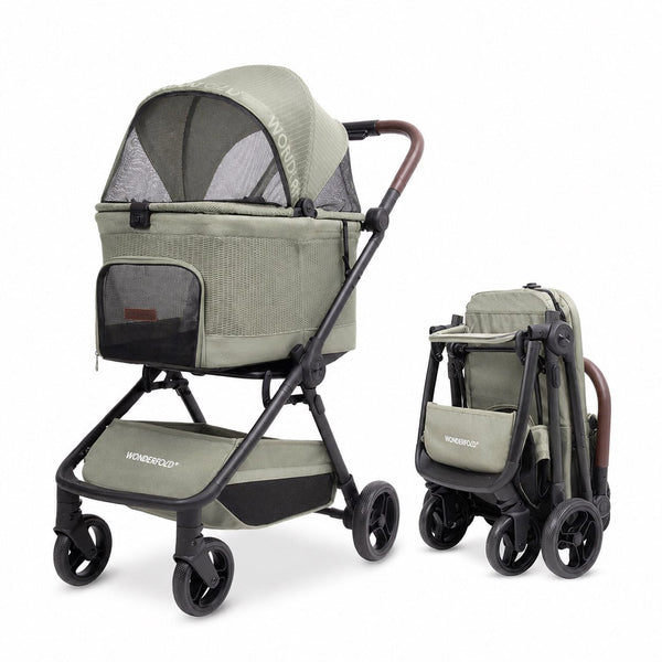 WonderFold P20 Bella Pet Stroller | AutoFold™ Technology-Pet Strollers-WonderFold- Silver Circle Pets