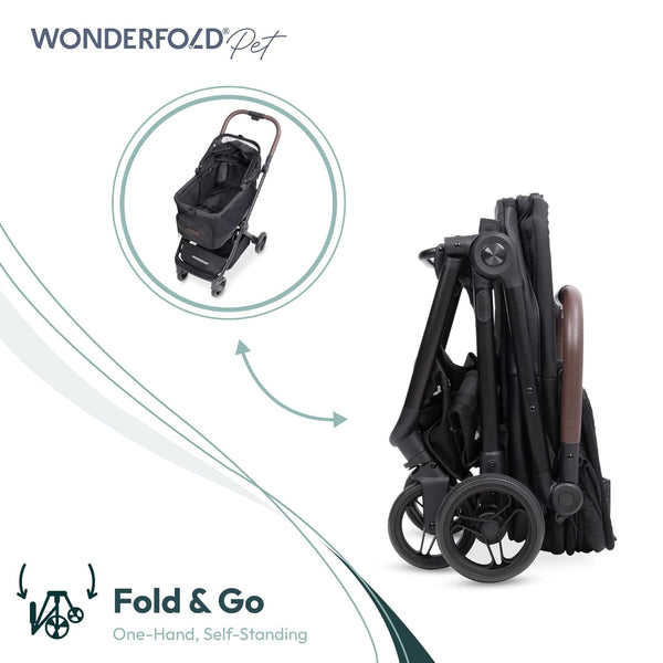 WonderFold P20 Bella Pet Stroller | AutoFold™ Technology-Pet Strollers-WonderFold- Silver Circle Pets