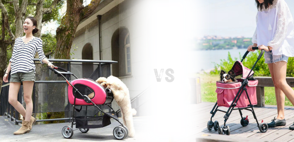 3 wheel vs 4 wheel dog strollers - silver circle pets