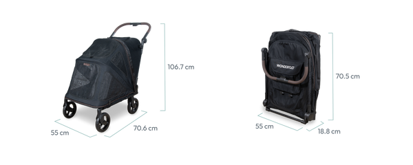 WonderFold Hudson Pet Stroller - with FlatFold™ Technology