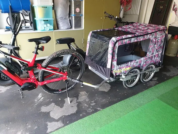 Doggy Tourer Beethoven XL 4 Wheel Dog Bike Trailer Silver Circle Pets