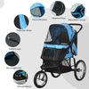 PawHut 164V 3-Wheel Dog Jogging Stroller Dog Stroller PawHut Silver Circle Pets 