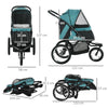 PawHut 164V 3-Wheel Dog Jogging Stroller Dog Stroller PawHut Silver Circle Pets 