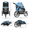 PawHut 164V 3-Wheel Dog Jogging Stroller Pet Strollers PawHut Silver Circle Pets 