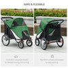 PawHut 197V Large Foldable 4-Wheel Pet Stroller Incl. Removable Cushion Dog Stroller PawHut Silver Circle Pets 