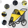 PawHut 197V Large Foldable 4-Wheel Pet Stroller Incl. Removable Cushion Dog Stroller PawHut Silver Circle Pets 