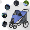 PawHut 197V Large Foldable 4-Wheel Pet Stroller Incl. Removable Cushion Pet Strollers PawHut Silver Circle Pets 