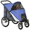 PawHut 197V Large Foldable 4-Wheel Pet Stroller Incl. Removable Cushion Pet Strollers PawHut Silver Circle Pets 