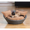 Pet Interiors Faux Leather Pet Bed MILA Cat Bed Pet Interiors Silver Circle Pets 