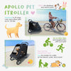 Petique Apollo Pet Stroller incl. Free Rain Cover & Bike Adapter Pet Strollers Petique Silver Circle Pets 