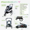 Petique Trailblazer Pet Stroller & Dog Bike Trailer incl. Free Rain Cover