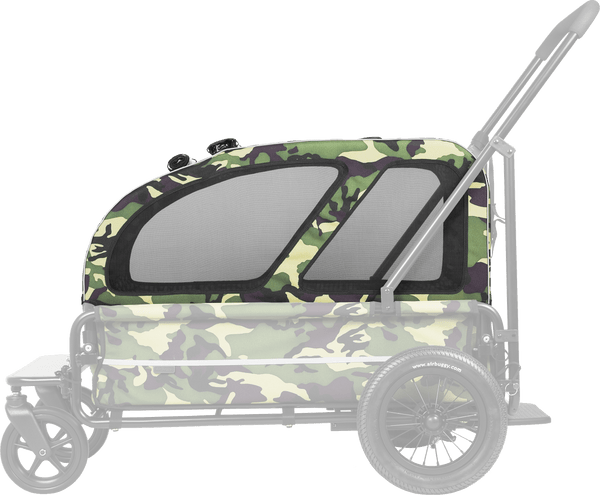 AirBuggy Cube Carriage Pet Cart | Integrated Ramp | Modular Roof-Pet Stroller-AirBuggy- Silver Circle Pets