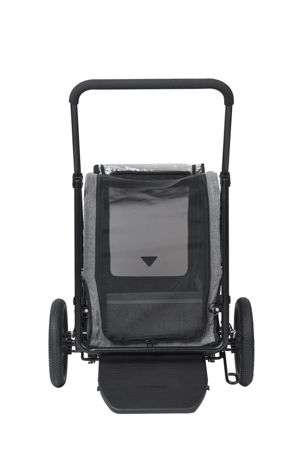 AirBuggy Cube Carriage Pet Cart | Integrated Ramp | Modular Roof-Pet Stroller-AirBuggy- Silver Circle Pets