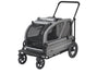 AirBuggy Cube Carriage Pet Cart | Integrated Ramp | Modular Roof-Pet Stroller-AirBuggy- Silver Circle Pets