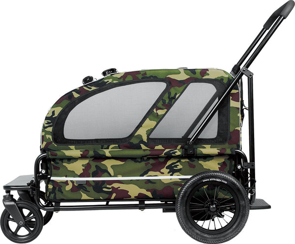 AirBuggy Cube Carriage Pet Cart | Integrated Ramp | Modular Roof-Pet Stroller-AirBuggy- Silver Circle Pets