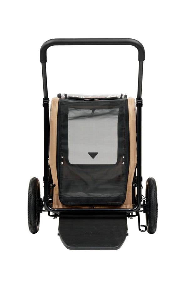 AirBuggy Cube Carriage Pet Cart | Integrated Ramp | Modular Roof-Pet Stroller-AirBuggy- Silver Circle Pets