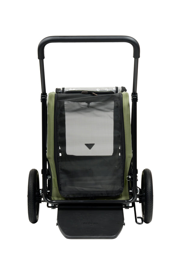 AirBuggy Cube Carriage Pet Cart | Integrated Ramp | Modular Roof-Pet Stroller-AirBuggy- Silver Circle Pets