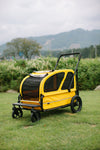 AirBuggy Cube Carriage Pet Cart | Integrated Ramp | Modular Roof-Pet Stroller-AirBuggy- Silver Circle Pets