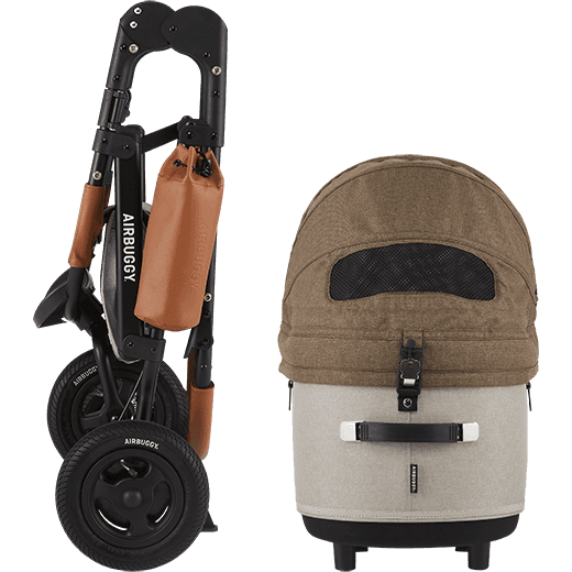AirBuggy DOME 3 Brake Pet Stroller & Travel System | Handbrake | Slim Fold-Pet Stroller-AirBuggy- Silver Circle Pets