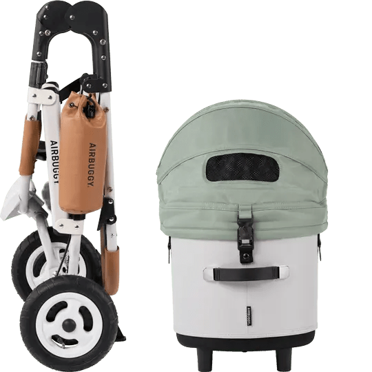 AirBuggy DOME 3 Brake Pet Stroller & Travel System | Handbrake | Slim Fold-Pet Stroller-AirBuggy- Silver Circle Pets