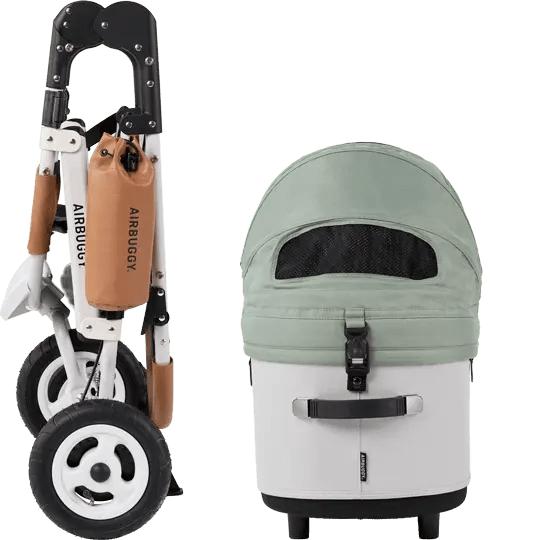 AirBuggy DOME 3 Brake Pet Stroller & Travel System | Handbrake | Slim Fold-Pet Stroller-AirBuggy- Silver Circle Pets