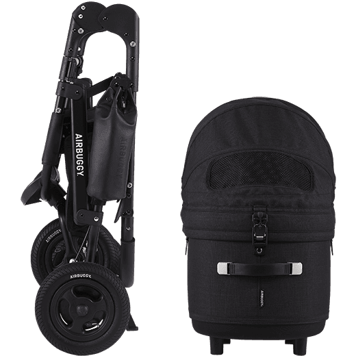 AirBuggy DOME 3 Brake Pet Stroller & Travel System | Handbrake | Slim Fold-Pet Stroller-AirBuggy- Silver Circle Pets