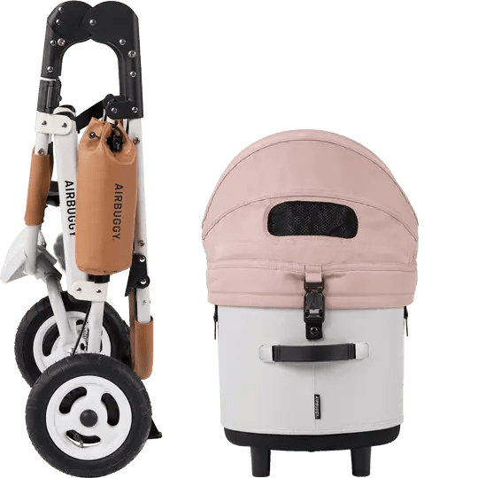 AirBuggy DOME 3 Brake Pet Stroller & Travel System | Handbrake | Slim Fold-Pet Stroller-AirBuggy- Silver Circle Pets