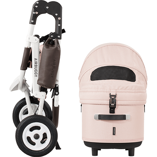 AirBuggy DOME 3 Brake Pet Stroller & Travel System | Handbrake | Slim Fold-Pet Stroller-AirBuggy- Silver Circle Pets