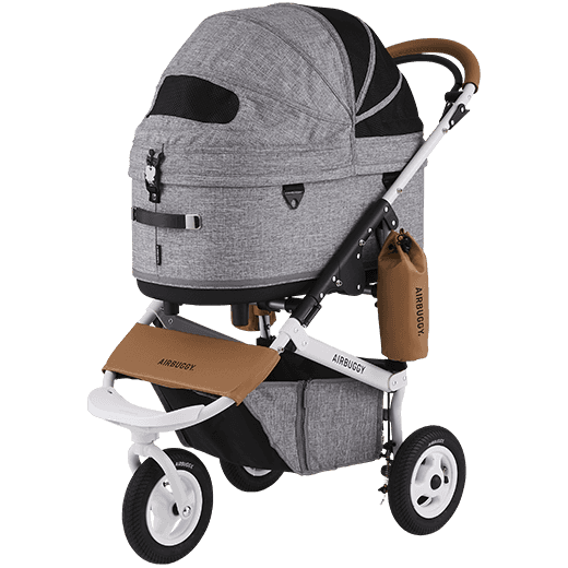 AirBuggy DOME 3 Brake Pet Stroller & Travel System | Handbrake | Slim Fold-Pet Stroller-AirBuggy- Silver Circle Pets