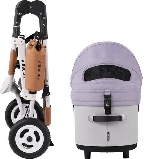 AirBuggy DOME 3 Brake Pet Stroller & Travel System | Handbrake | Slim Fold-Pet Stroller-AirBuggy- Silver Circle Pets