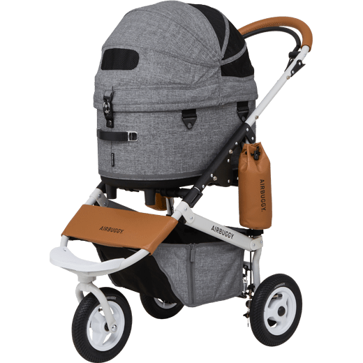 AirBuggy DOME 3 Brake Pet Stroller & Travel System | Handbrake | Slim Fold-Pet Stroller-AirBuggy- Silver Circle Pets