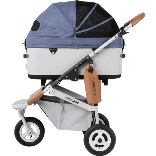 AirBuggy DOME 3 Brake Pet Stroller & Travel System | Handbrake | Slim Fold-Pet Stroller-AirBuggy- Silver Circle Pets