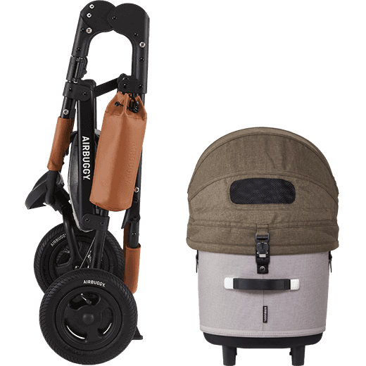 AirBuggy DOME 3 Brake Pet Stroller & Travel System | Handbrake | Slim Fold-Pet Stroller-AirBuggy- Silver Circle Pets