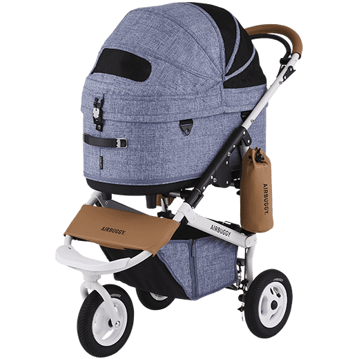 AirBuggy DOME 3 Brake Pet Stroller & Travel System | Handbrake | Slim Fold-Pet Stroller-AirBuggy- Silver Circle Pets