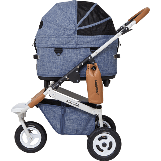 AirBuggy DOME 3 Brake Pet Stroller & Travel System | Handbrake | Slim Fold-Pet Stroller-AirBuggy- Silver Circle Pets