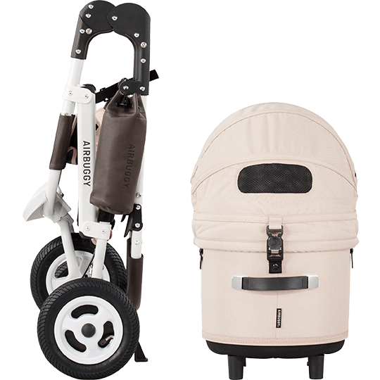 AirBuggy DOME 3 Brake Pet Stroller & Travel System | Handbrake | Slim Fold-Pet Stroller-AirBuggy- Silver Circle Pets