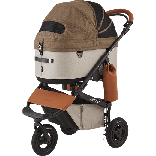 AirBuggy DOME 3 Brake Pet Stroller & Travel System | Handbrake | Slim Fold-Pet Stroller-AirBuggy- Silver Circle Pets