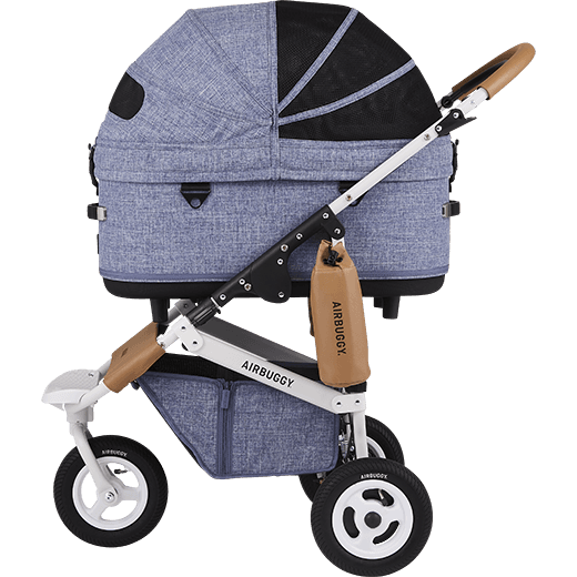 AirBuggy DOME 3 Brake Pet Stroller & Travel System | Handbrake | Slim Fold-Pet Stroller-AirBuggy- Silver Circle Pets