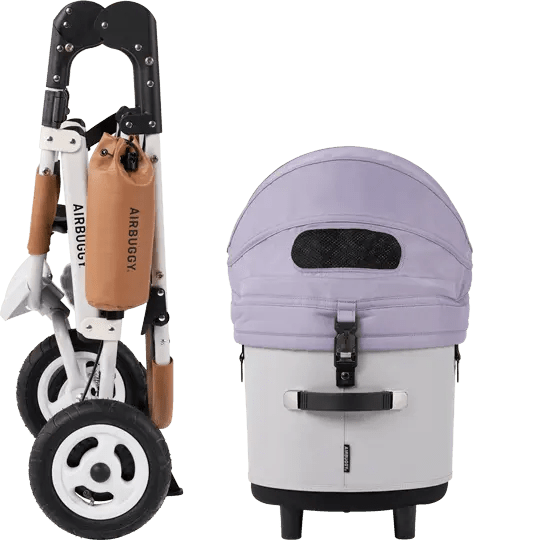 AirBuggy DOME 3 Brake Pet Stroller & Travel System | Handbrake | Slim Fold-Pet Stroller-AirBuggy- Silver Circle Pets