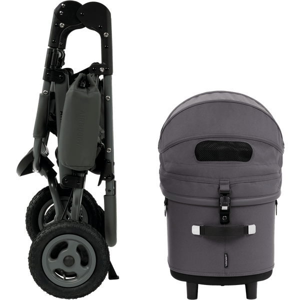 AirBuggy DOME 3 Premier Pet Stroller & Travel System | Self-Standing | Slim Fold-Pet Stroller-AirBuggy- Silver Circle Pets