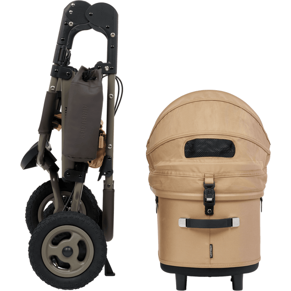 AirBuggy DOME 3 Premier Pet Stroller & Travel System | Self-Standing | Slim Fold-Pet Stroller-AirBuggy- Silver Circle Pets
