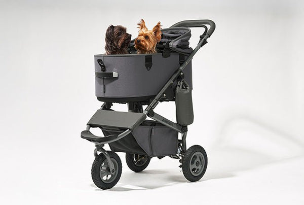 AirBuggy DOME 3 Premier Pet Stroller & Travel System | Self-Standing | Slim Fold-Pet Stroller-AirBuggy- Silver Circle Pets