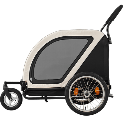 AirBuggy Nest Dog Bike Trailer & Pet Stroller | Spacious Cot | Slim Fold-Dog Bike Trailer-AirBuggy- Silver Circle Pets