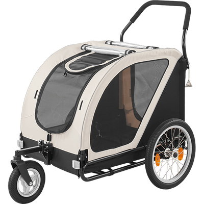 AirBuggy Nest Dog Bike Trailer & Pet Stroller | Spacious Cot | Slim Fold-Dog Bike Trailer-AirBuggy- Silver Circle Pets
