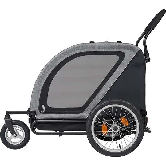 AirBuggy Nest Dog Bike Trailer & Pet Stroller | Spacious Cot | Slim Fold-Dog Bike Trailer-AirBuggy- Silver Circle Pets
