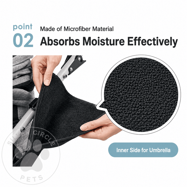 AirBuggy Umbrella Case | Frame-Mounted-Pet Stroller Accessory-AirBuggy- Silver Circle Pets