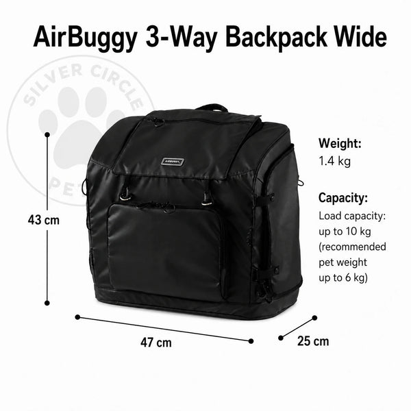 AirBuggy 3-Way Backpack Pet Carrier | Regular & Wide | Backpack, Front & Shoulder