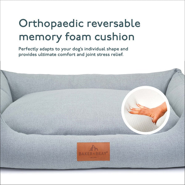 Baker & Bray Eco Luxe Orthopaedic Luxury Dog Bed-Dog Beds-Barker & Bray- Silver Circle Pets