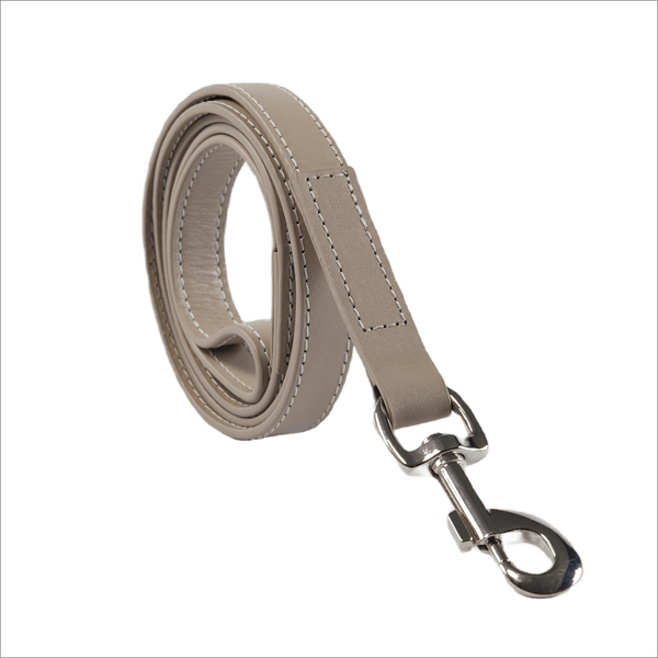 Baker & Bray Sustainable Designer Leather Dog Lead | Ash-Dog Leash-Baker & Bray- Silver Circle Pets
